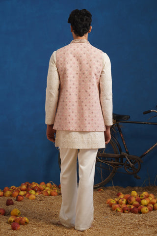 PRATEEK PINK SHORT KURTA JACKET SET