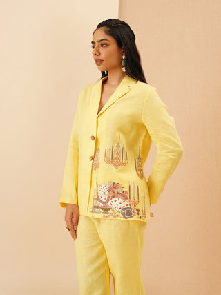 Yellow Pantera Blazer Co-Ord Set