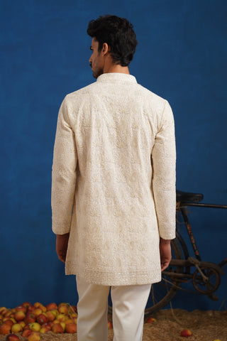 UDAY IVORY SHORT KURTA SET