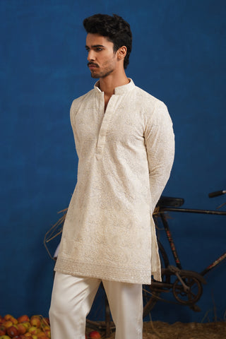 UDAY IVORY SHORT KURTA SET