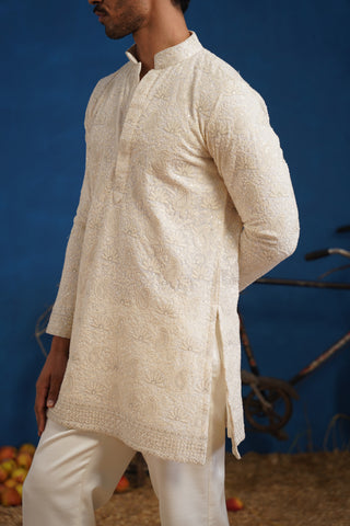 UDAY IVORY SHORT KURTA SET
