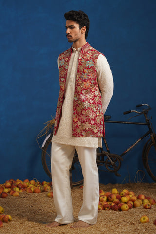 DEVISH HOT PINK SHORT KURTA JACKET SET