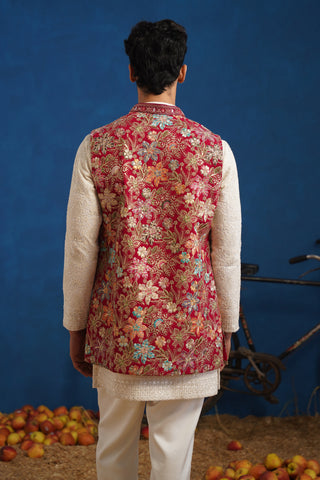 DEVISH HOT PINK SHORT KURTA JACKET SET