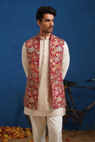 DEVISH HOT PINK SHORT KURTA JACKET SET