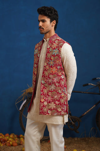 DEVISH HOT PINK SHORT KURTA JACKET SET