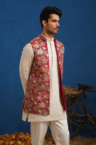 DEVISH HOT PINK SHORT KURTA JACKET SET