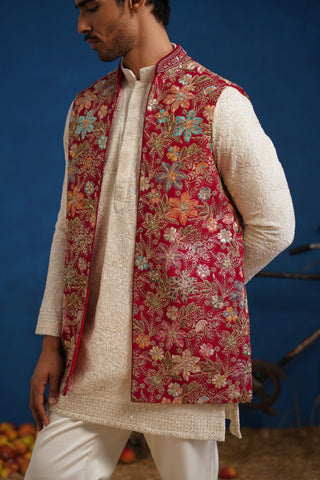 DEVISH HOT PINK SHORT KURTA JACKET SET