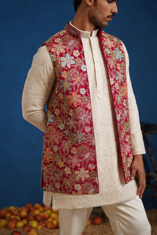 DEVISH HOT PINK SHORT KURTA JACKET SET