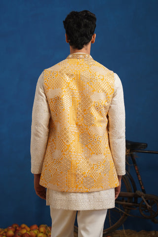 CHITRAY HALDI SHORT KURTA JACKET SET
