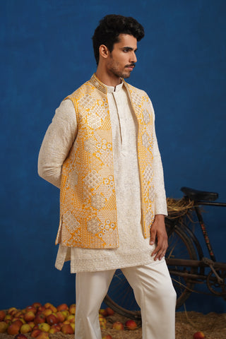 CHITRAY HALDI SHORT KURTA JACKET SET
