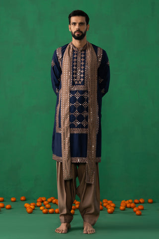 DARPAN NAVY BLUE KURTA SET
