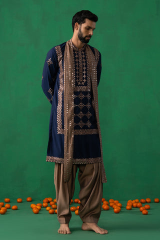 DARPAN NAVY BLUE KURTA SET