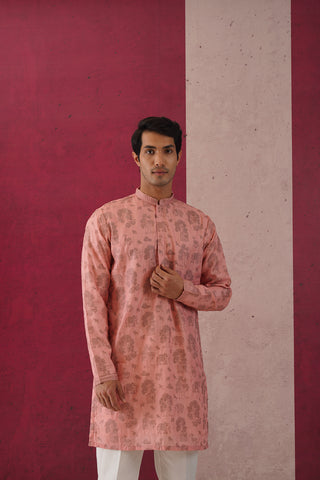 Ayman - Embroidered Pink Kurta Trouser Set