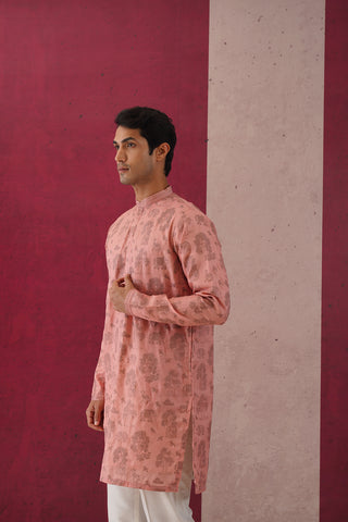Ayman - Embroidered Pink Kurta Trouser Set