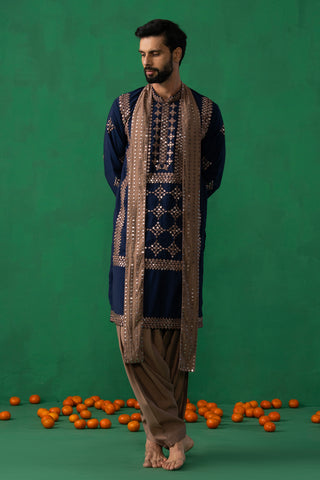DARPAN NAVY BLUE KURTA SET