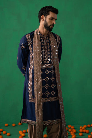 DARPAN NAVY BLUE KURTA SET