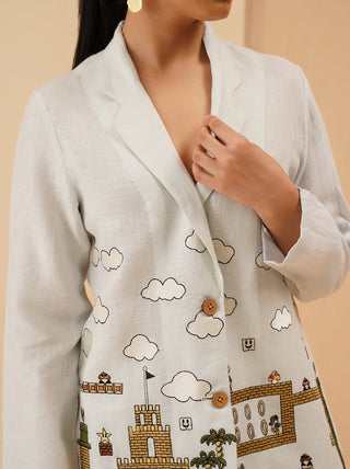 Light Blue Mario Blazer Co-Ord Set