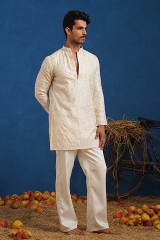 ARUSH CREAM SHORT KURTA SET