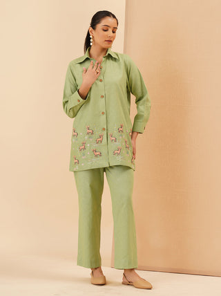 Sage Green Cervina Button Down Co-Ord Set