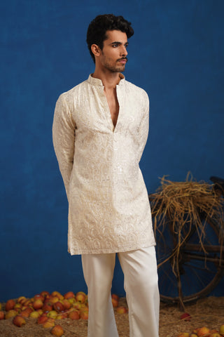 ARUSH CREAM SHORT KURTA SET