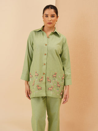 Sage Green Cervina Button Down Co-Ord Set