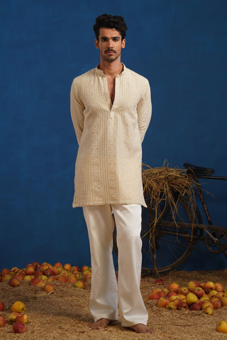 DAKSH BEIGE SHORT KURTA SET