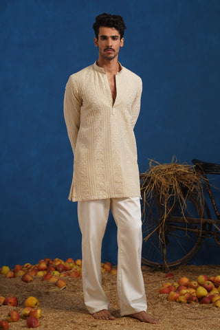 DAKSH BEIGE SHORT KURTA SET