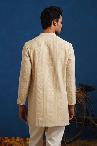 DAKSH BEIGE SHORT KURTA SET