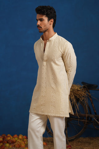 DAKSH BEIGE SHORT KURTA SET