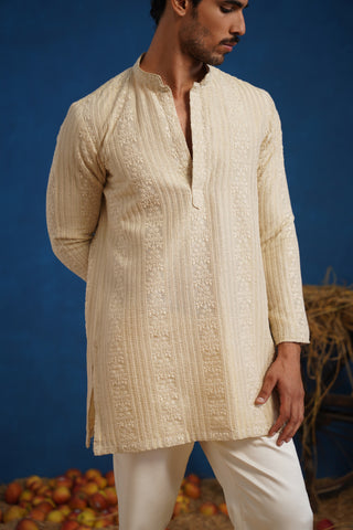DAKSH BEIGE SHORT KURTA SET