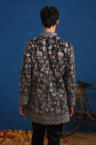 OMKAR BLUE SHORT KURTA SET