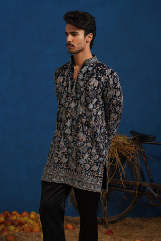 OMKAR BLUE SHORT KURTA SET