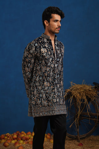 OMKAR BLUE SHORT KURTA SET