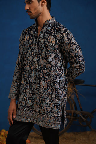 OMKAR BLUE SHORT KURTA SET
