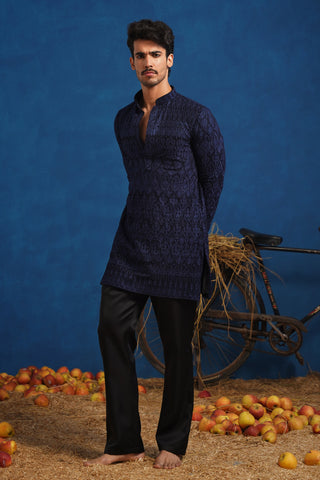 LALIT NAVY BLUE SHORT KURTA SET