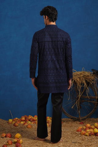 LALIT NAVY BLUE SHORT KURTA SET