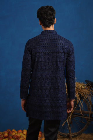 LALIT NAVY BLUE SHORT KURTA SET