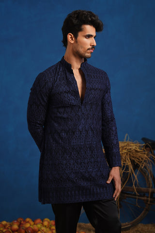 LALIT NAVY BLUE SHORT KURTA SET