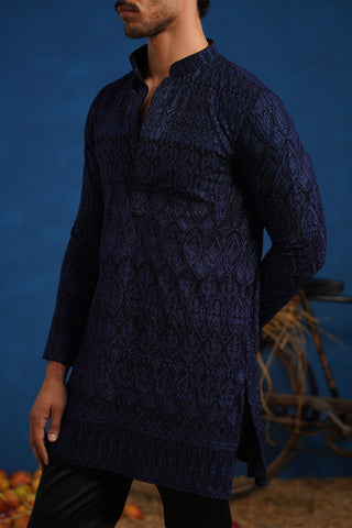 LALIT NAVY BLUE SHORT KURTA SET