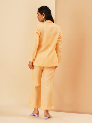 Light Coral Balena Shawl Collar Shrug Co-Ord Set