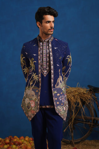 FOREST NAVY BLUE JODHPURI SET