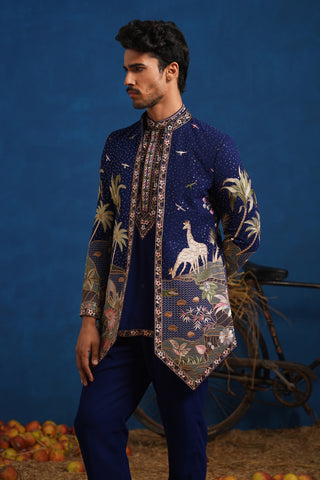 FOREST NAVY BLUE JODHPURI SET