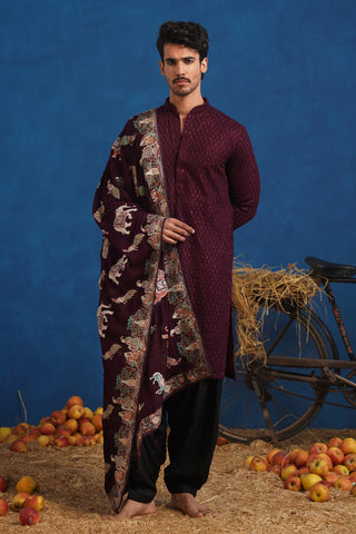 WINE KURTA SET