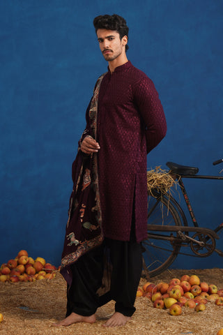 WINE KURTA SET