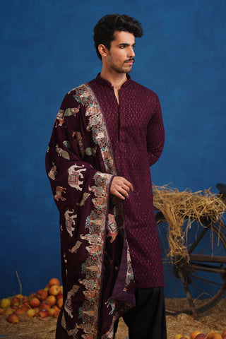 WINE KURTA SET
