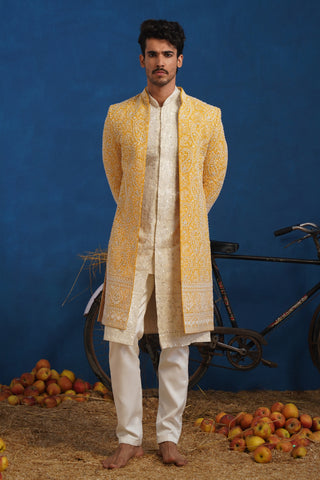 TEJASVI CUTDANA HALDI SHERWANI SET