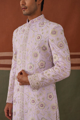 Riyan - Lilac Embroidered Indowestern