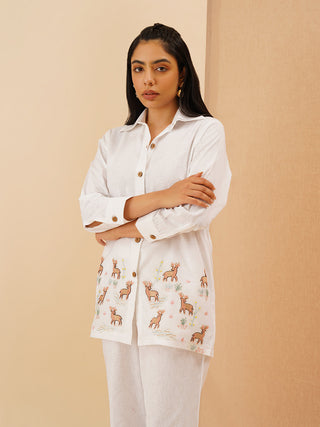 White Cervina Button Down Co-Ord Set