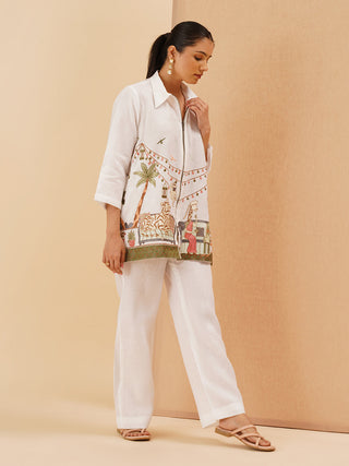 White Savanna Zipper Co-Ord Set