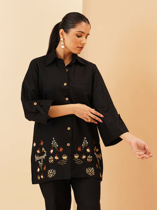 Black Gallina Button Down Co-Ord Set